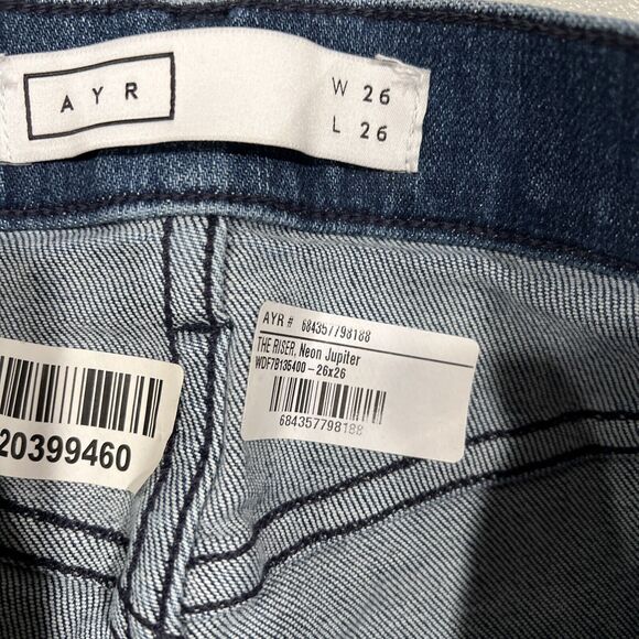 Ayr Jeans Women‎ 26 The Riser Medium Wash High Rise Skinny Jeans Raw Hem - Picture 10 of 14